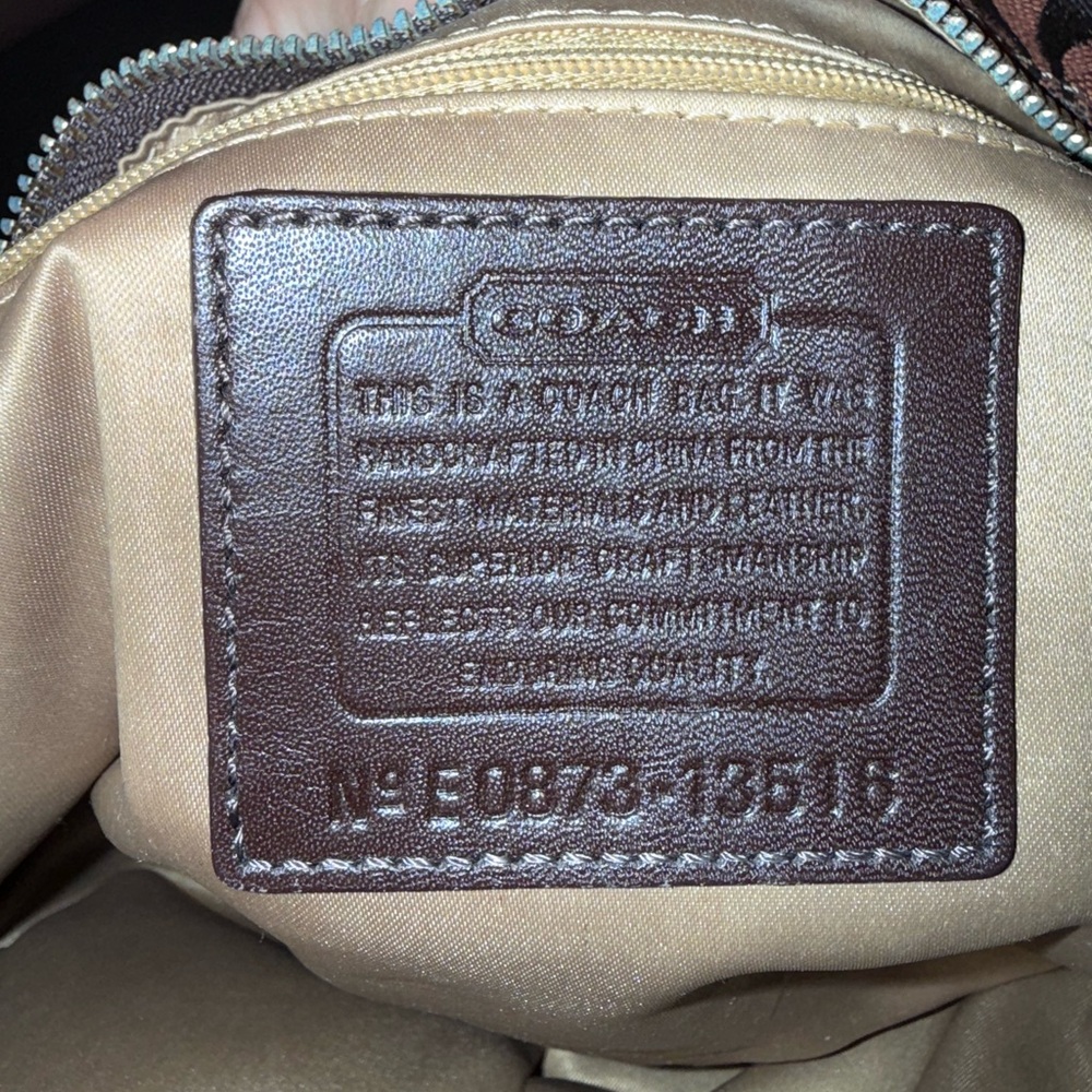 Coach Brown Metallic Patchwork Shoulder Tote - image 8